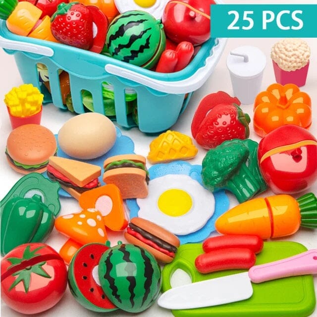 Conjunto de Comidas - Brinquedo de comidinhas divertidas para sua criança Conjunto - brin - 086 VF Villa Kids 25 Peças 