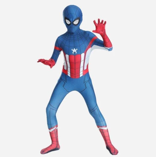 Traje Infantil Heróis da Marvel fantasia - fan - 114 VF Villa Kids Capitão América PP 