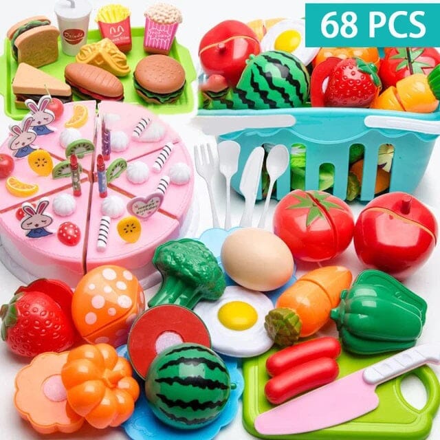 Conjunto de Comidas - Brinquedo de comidinhas divertidas para sua criança Conjunto - brin - 086 VF Villa Kids 68 Peças 