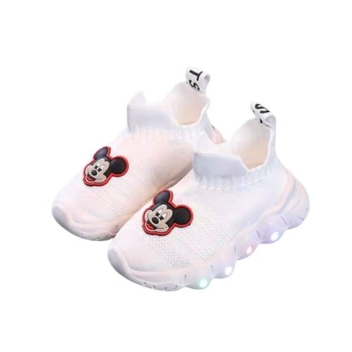 Tênis Infantil com Led Tênis Infantil Disney com Led-cal-436 Villa Kids Mickey | Branco 19 