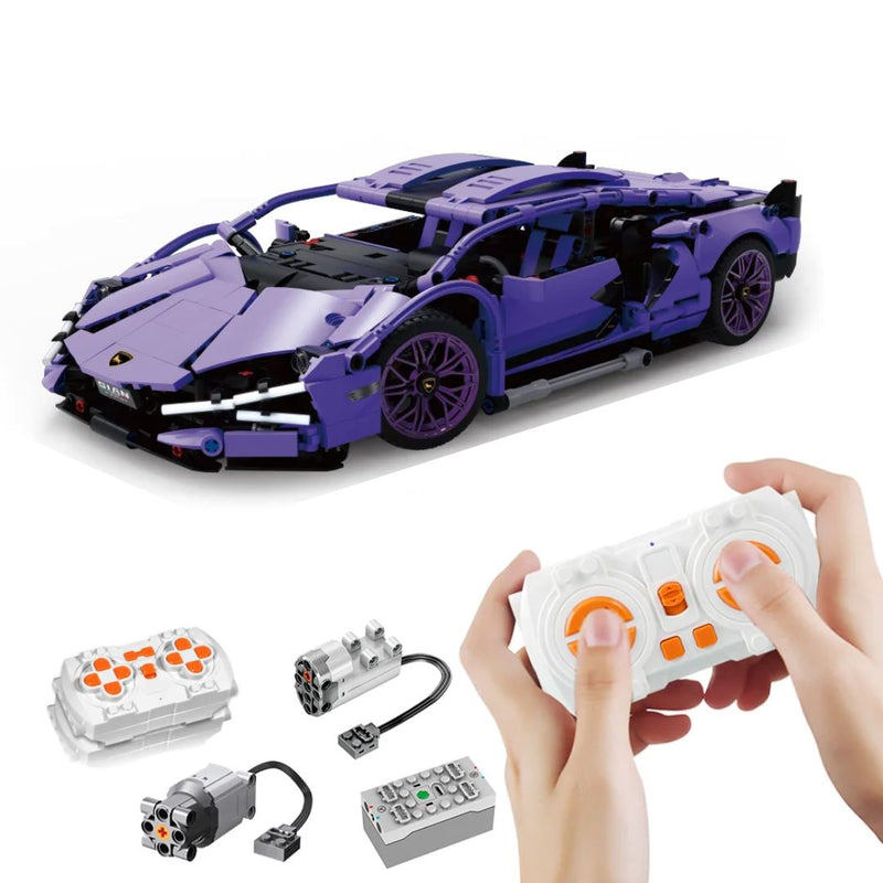 Kit Sport Car - Monte Seu Super carro Monte seu Carro Esportivo ToylinX-brin-445 Villa Kids Com controle remoto Lilás 