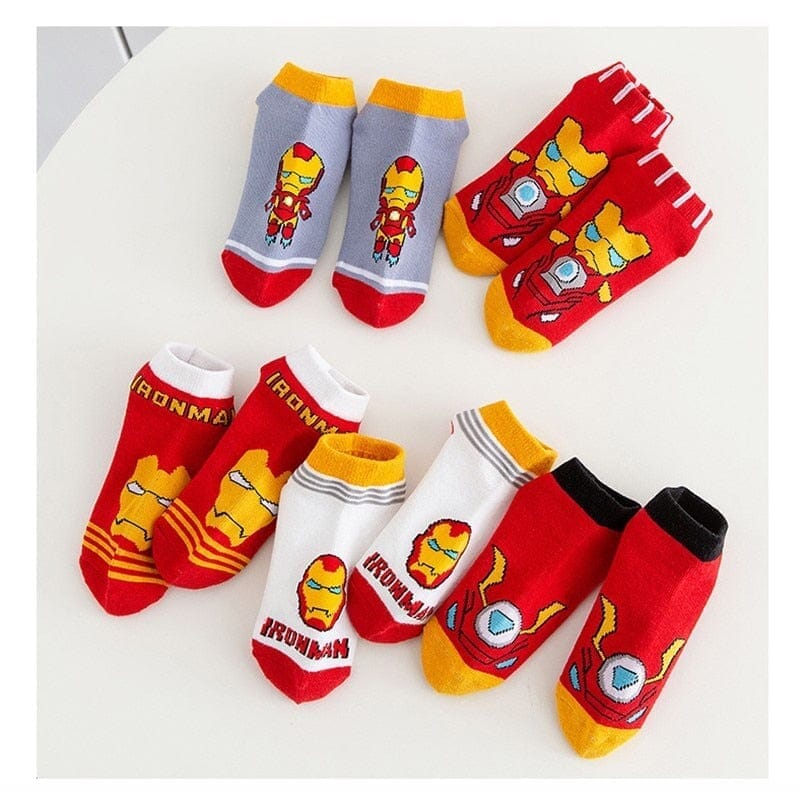 5 Pares de meias Marvel meia-ves-002 VF Villa Kids Homem de Ferro 1-3 Anos 