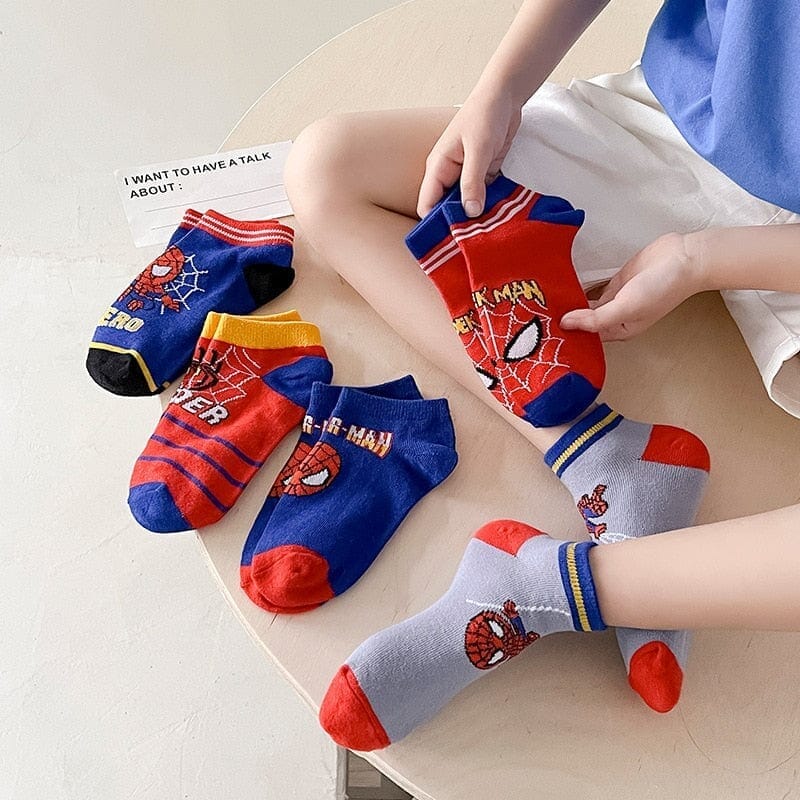 5 Pares de meias Marvel meia-ves-002 VF Villa Kids Homem Aranha 1-3 Anos 