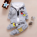 Conjunto Infantil Mickey com 3 Peças roupa1 VF Villa Kids Cinza 6 a 9 Meses 