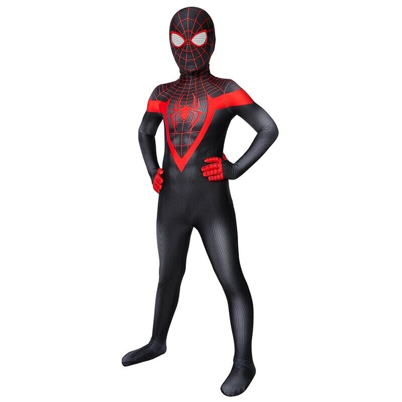 Fantasia infantil Homem-Aranha Miles Morales Fantasia infantil Homem-Aranha Miles Morales Ultimate Traje-fan-347 VF Villa Kids PPP 