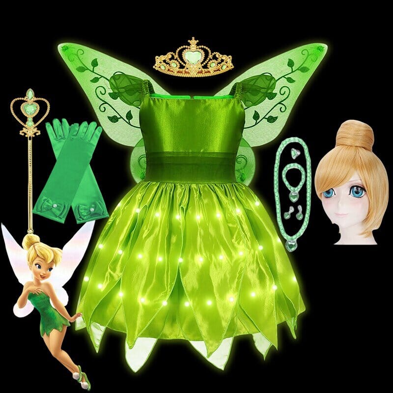 Fantasia Tinkerbell Fantasia Tinkerbell-fan-380 VF Villa Kids P Vestido + Acessórios 