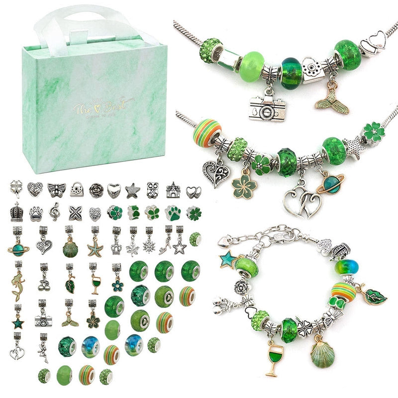 Kit Pulseiras Berloques Para menina - 64 peças Pulseira-brin-316 FAB Mundo Verde 