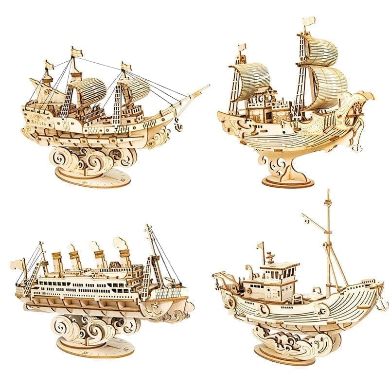 Quebra Cabeça De Barco 3D - Para sua Criança Quebra Cabeça De Barco -brin-205 VF Villa Kids Modelo A 