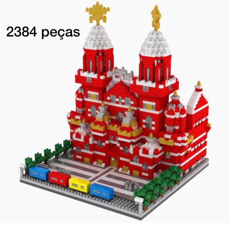 Super Blocos Para Construção De Monumentos Super Blocos - brin - 219 VF Villa Kids Palácio Vermelho 2384 Peças 