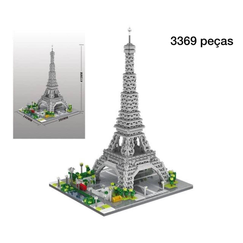 Super Blocos Para Construção De Monumentos Super Blocos - brin - 219 VF Villa Kids Torre Eiffel 3369 Peças 